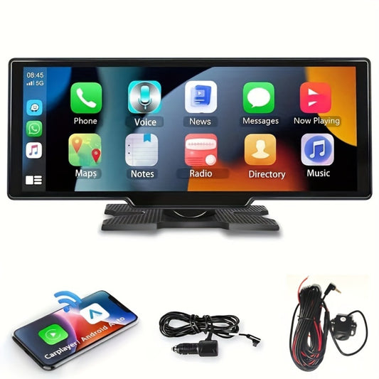 10.26 Inch Car Screen with Wireless CarPlay & Android Auto - Ultra HD Bluetooth Car Monitor, Dual Camera, Reversing Assist, Navigation, Music & Video, Universal for Sedan SUV RV