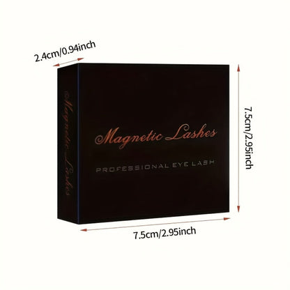 Magnetic False Eyelashes Kit with Eight Pairs, Round Storage Case and Metal Applicator Clip