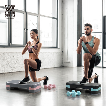 Fitness Equipment WF Aerobic Step Platform with Two Height Levels Dumbbells and Measuring Tape Set
