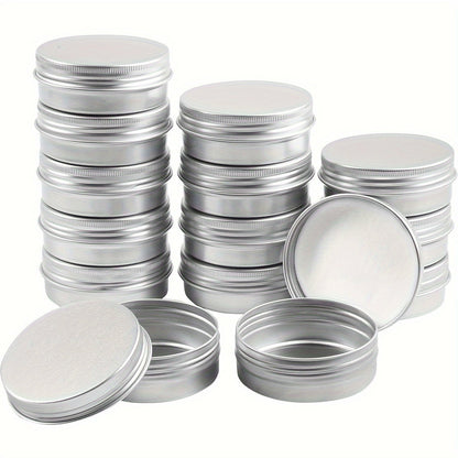 40-Pack 2 oz Round Aluminum Jars with Screw-Top Lids for Candles, Balms, Crafts and Small Parts