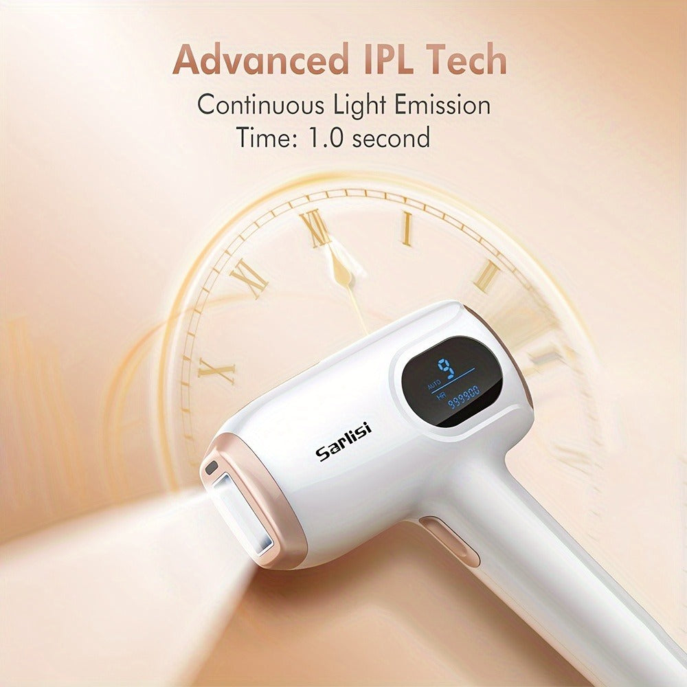 Sarisili AI01 IPL Hair Removal Device with Nine Intensity Levels, Manual and Auto Flash Modes and Display