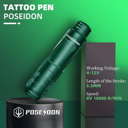 Complete Tattoo Pen Kit with Carrying Bag Aluminum Pen Wireless Power Supply 20 Needles 11 Inks 40 Ink Caps Practice Skin Transfer Paper Gloves Soap Table Mat - Beginners & Artists