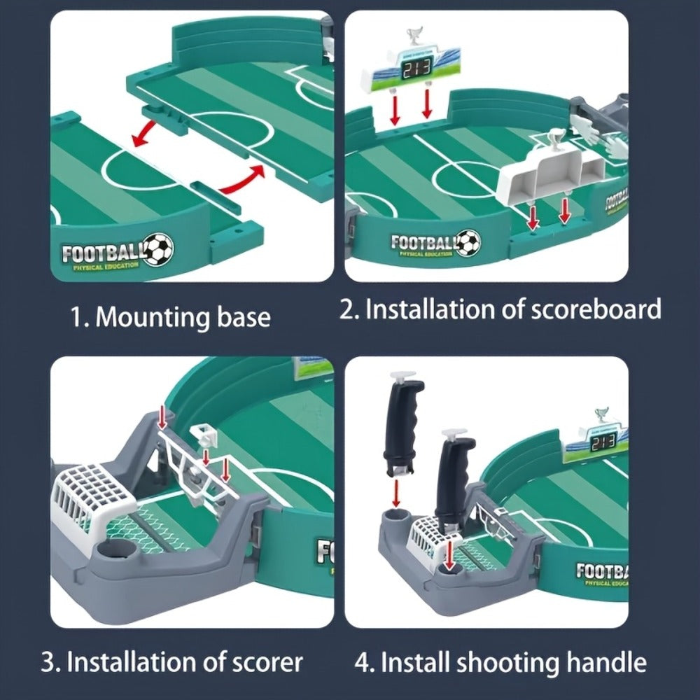 Compact Tabletop Football Flick Game with Twin Scoreboards and 6- or 10-Ball Checkout Options