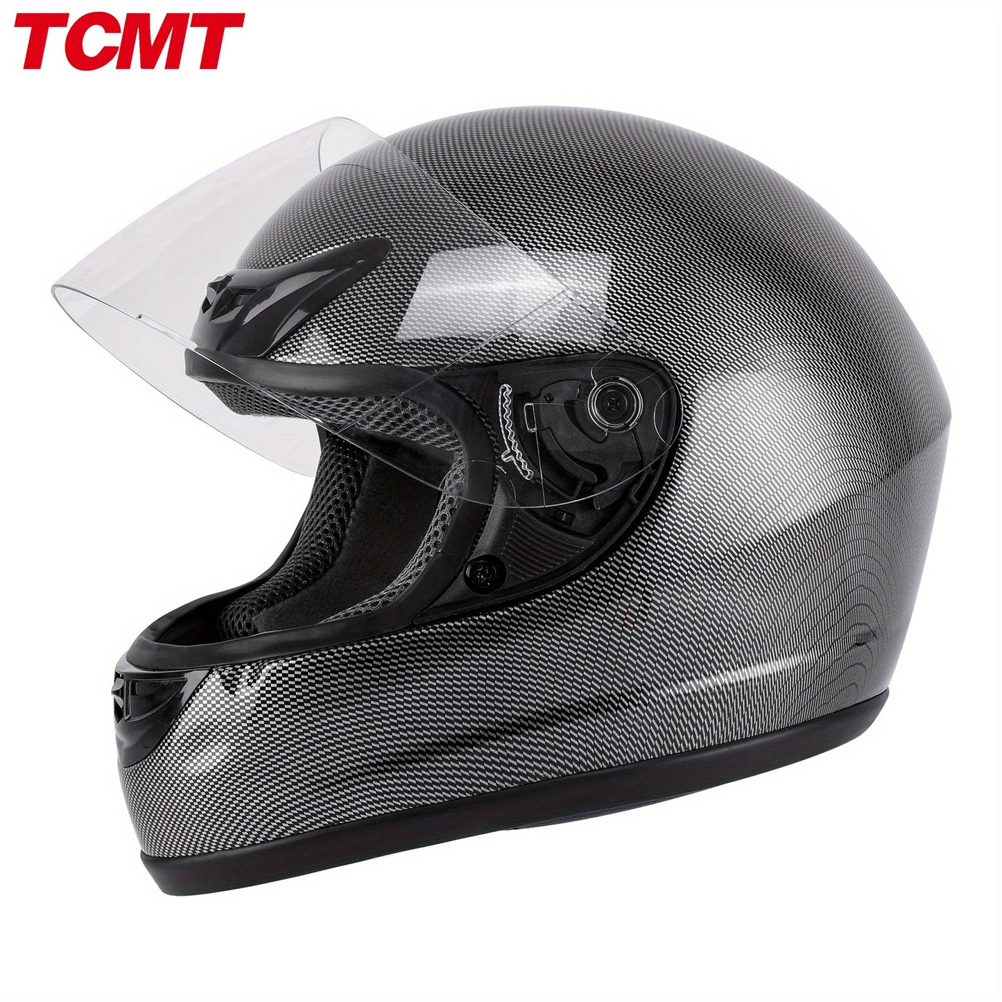 Motorcycle Flip-Up Full Face Helmet DOT Approved, Carbon Fiber Look Modular Street Bike Helmet with Anti-Scratch Visor & Washable Padding, Adult Sizes S M L XL, Includes Helmet Bag