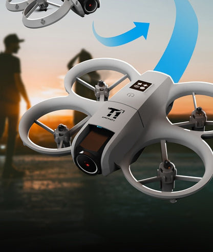 Mini 4K FPV Drone 180° Rotating Dual Camera Optical Flow Positioning Dual Batteries 360° Flip One-Key Takeoff Anti-Shake | RC Quadcopter Toy for Beginners Boys Girls Kids | Birthday Christmas Gift