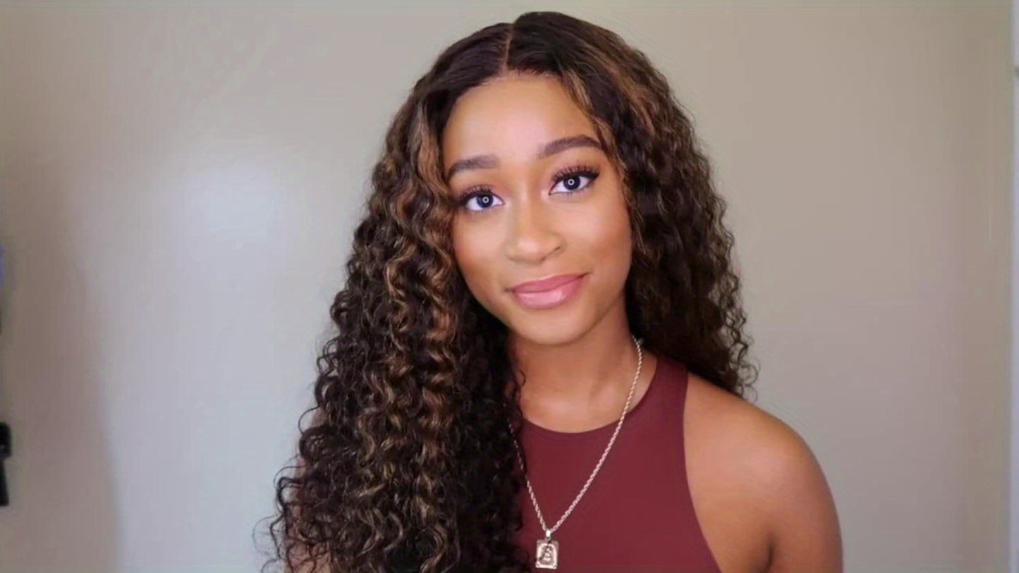 Deep Wave Human Hair Wig with 13x4 HD Lace Front, 180% Density and 14-34 Inch Length Options