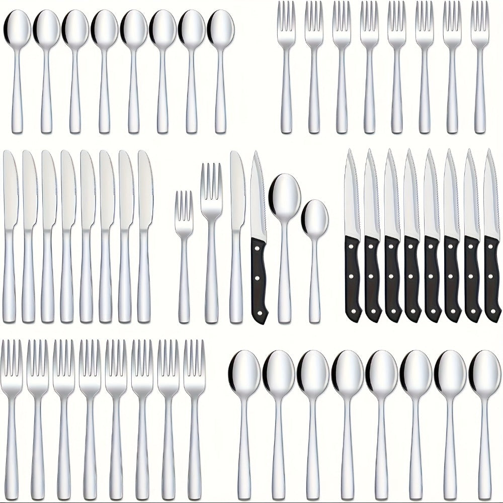 Stainless Steel Flatware Set, Mirror-Polished Cutlery Set for Home & Hotel, Gift Box Included, Silverware for Parties