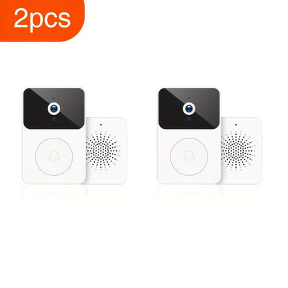 Voice Change Doorbell Camera Wireless HD 960P – Night Vision, Two-Way Audio, Motion Alert Push Notification, 2.4GHz WiFi, Rechargeable Battery, Remote Mobile View, Single or 2-Pack, Black White