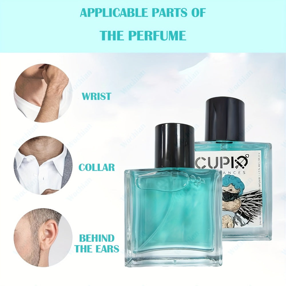 Men's Cologne Cupid Long Lasting Fresh Glamorous Fragrance - Classic Gentleman Masculine Scent 1.7 fl oz 50ml, Daily Wear Date Night Christmas Birthday Gift for Him