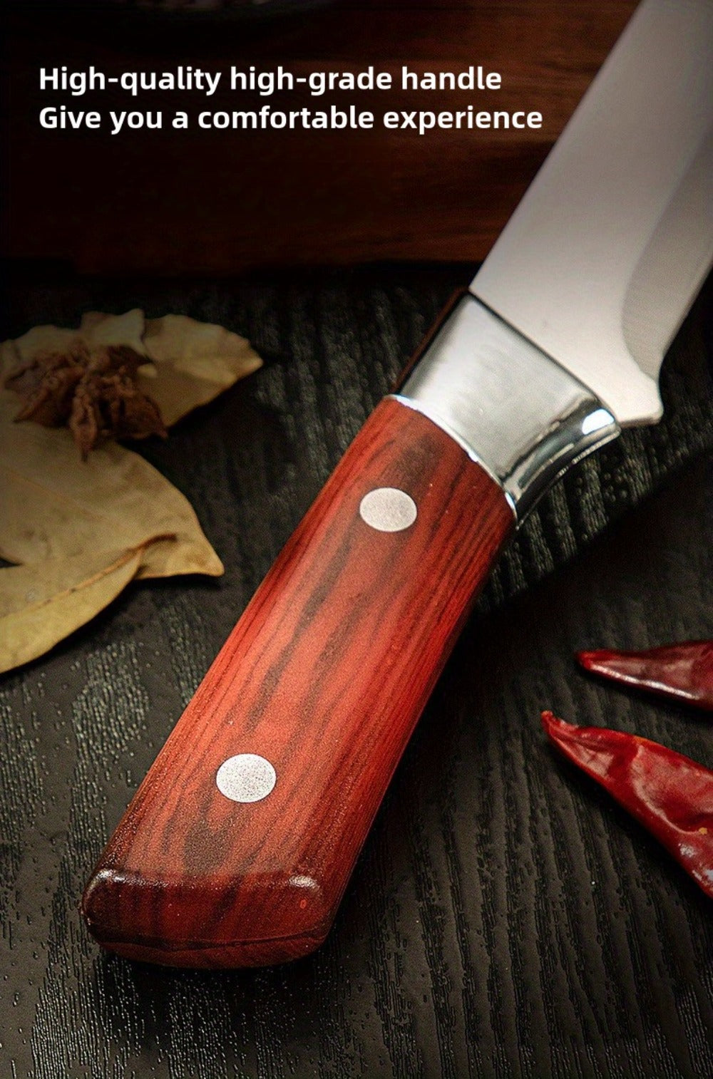 Kitchen Knife Set 3-Piece Hand-Forged Stainless Steel Boning, Fillet and Carving Knives with Optional Sheath
