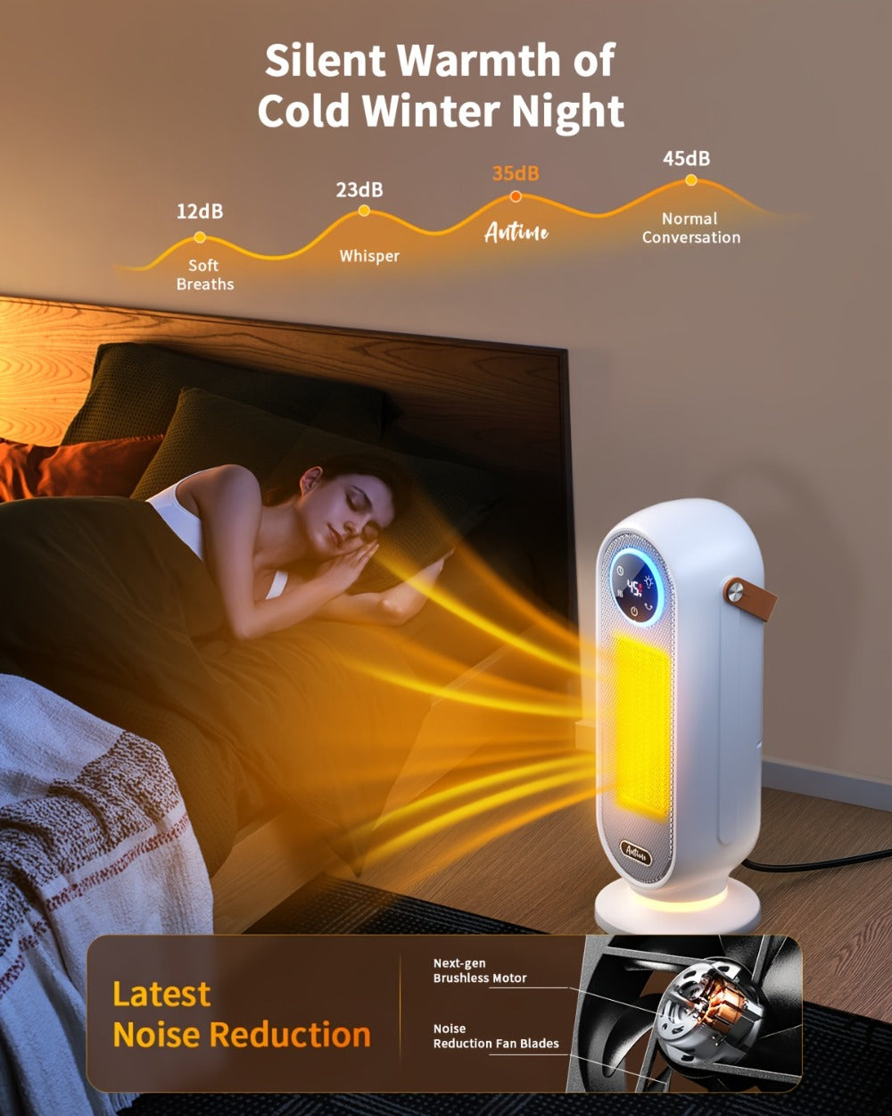 1500W Oscillating Tower Space Heater in Black or White with Digital Remote or Knob Controls