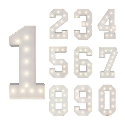 LED Marquee Number Balloon Frame in Selectable 3FT or 4FT Heights with Pre-Cut Mosaic-Style Panels