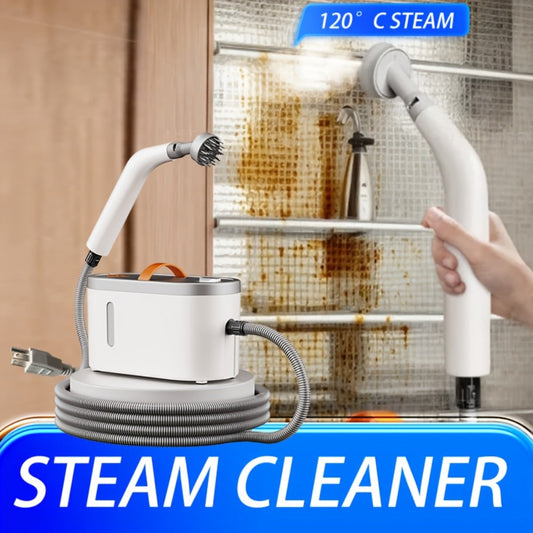 Steam Cleaner, 1200W Handheld High-Temperature Model with Flexible Hose and Interchangeable Cleaning Attachments