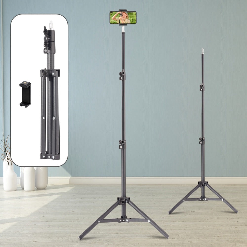 63-Inch Floor Phone Tripod with Two Checkout Models, Adjustable Holder and Optional Gooseneck Arm