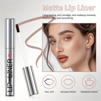 Four-Color Two-in-One Lip Stain Pen Set with Liner Tip and Matte Finish for Daily Makeup Looks