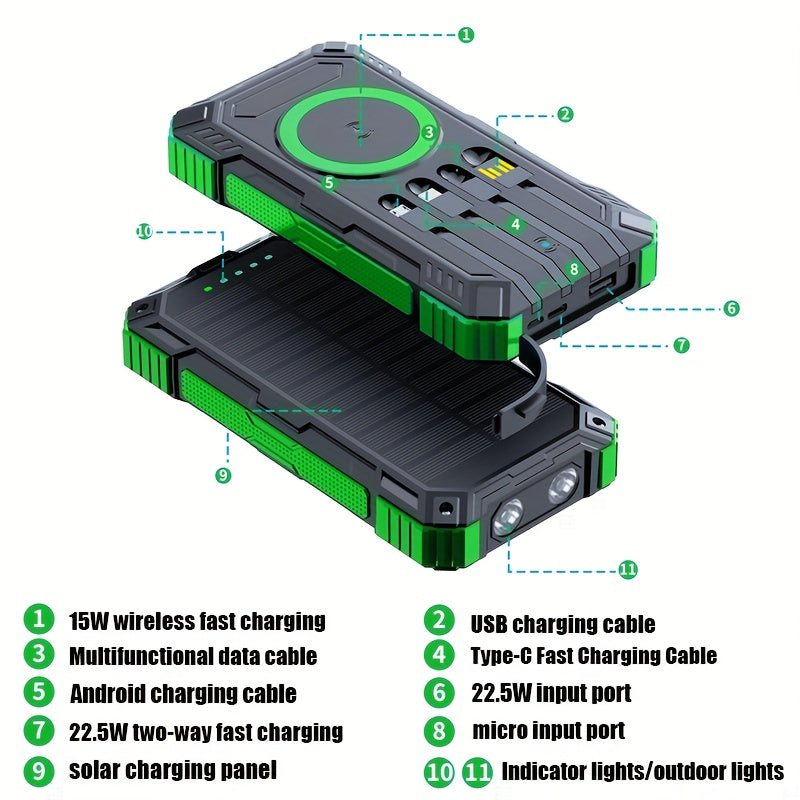 Solar Charger Power Bank 49880mAh Portable Solar Panel Battery Pack Dual USB LED Flashlight for an Everyday Personal Care Routine