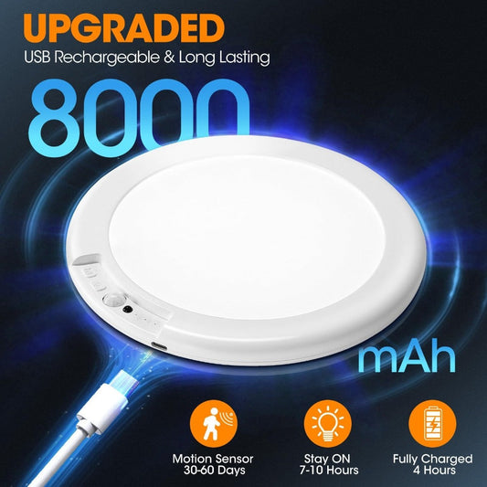 Rechargeable Ceiling Light No Wiring – Battery Operated LED Ceiling Light with Remote Control, Motion Sensor, Dimmable & Timer, Wireless Overhead Light for Bathroom Pantry Hallway Closet Porch Garage
