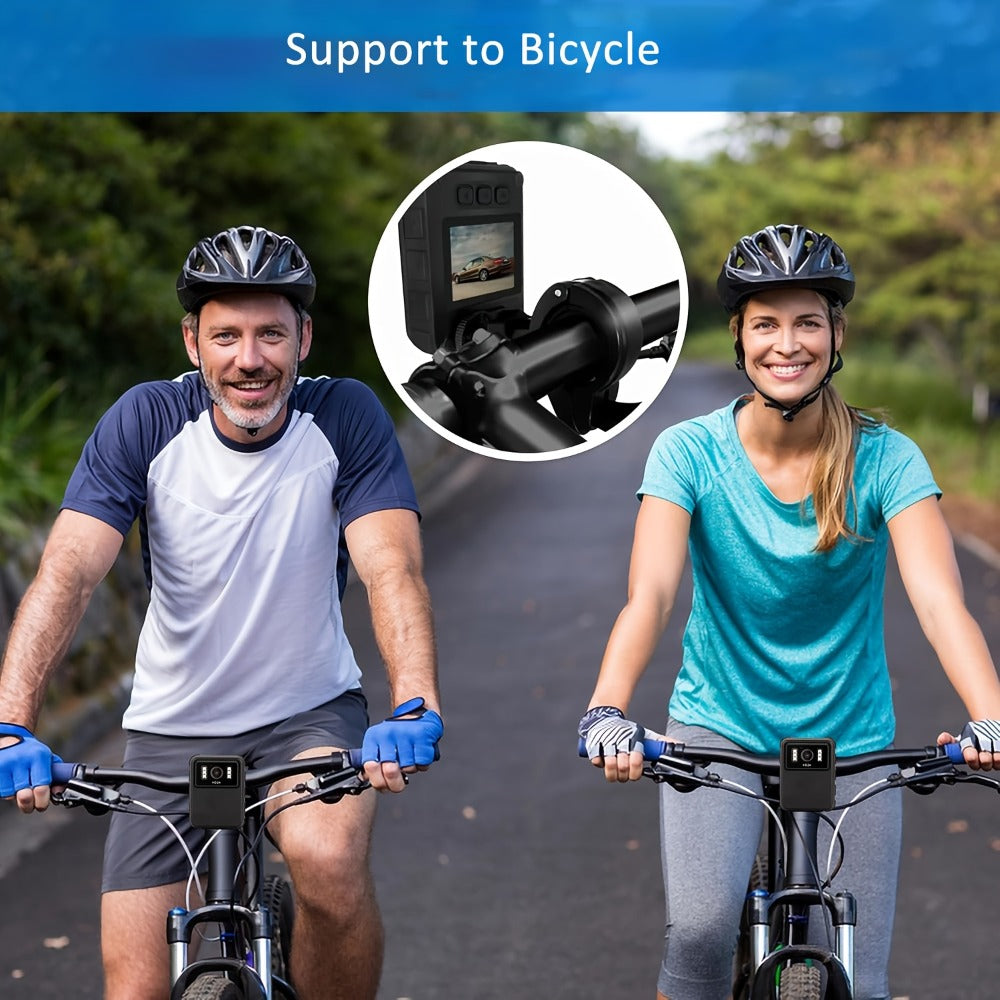 HD Clip-On Body Camera in Black with 150-Degree Lens Marking, 2-Inch Screen, 1800mAh Battery and Type-C Charging