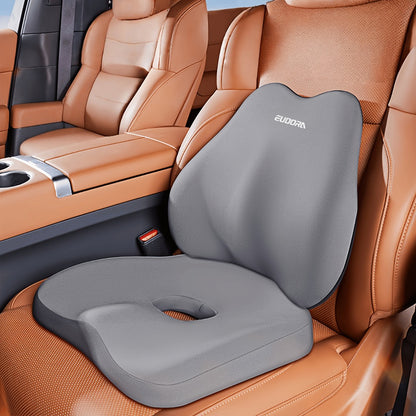 Memory Foam Car Seat Cushion & Back Cushion Set – Ergonomic Lumbar & Hip Support, Non-Slip, Machine Washable, Fits Sedans SUVs Trucks, 3 Colors