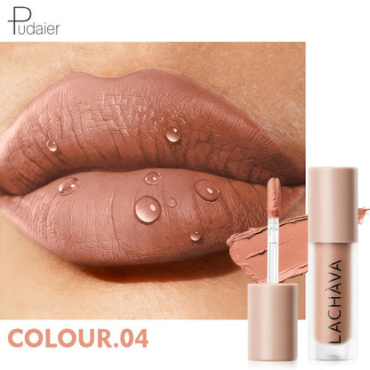 Velvet Matte Liquid Lip Color in Five Coordinated Nude-Tone Shades with 7.4cm Square Tube and Wand
