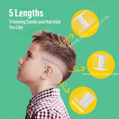 Electric Hair Clipper with Automatic Suction & USB Rechargeable — Mess-Free Self-Cutting Cordless Trimmer, Portable Vacuum Hair Catcher, Professional Home Haircut Kit for Men & Women