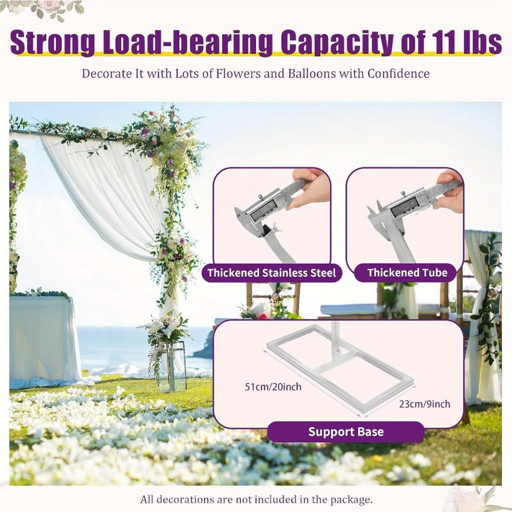 20x10 Ft Heavy Duty Backdrop Stand Pipe Kit with Weighted Stainless Steel Bases, 15-Pole Curtain Frame Drape Kit for Wedding Ceremony Party Photography Studio Trade Show Stage Event Backdrop