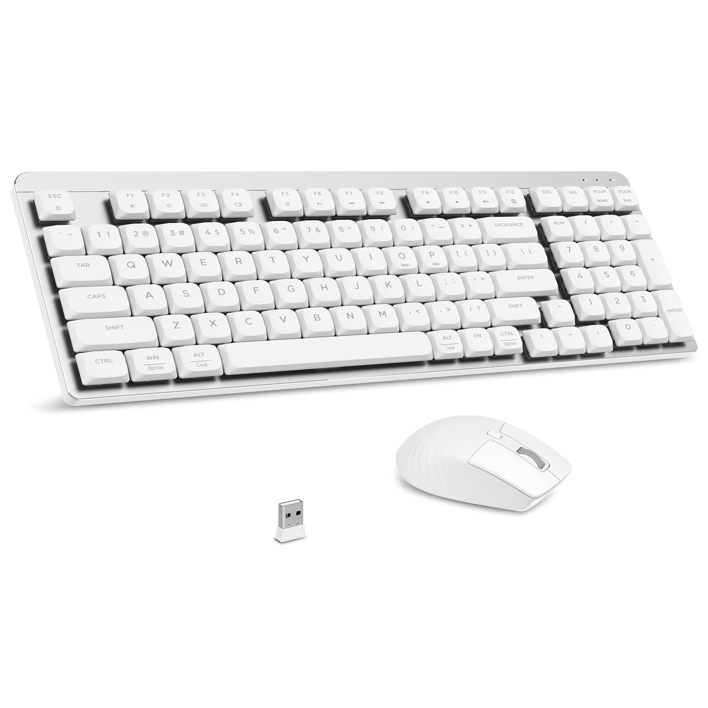 FA98 Low-Profile 98-Key Wireless Keyboard and Mouse Set with Purple, Silver or Pink Color Options