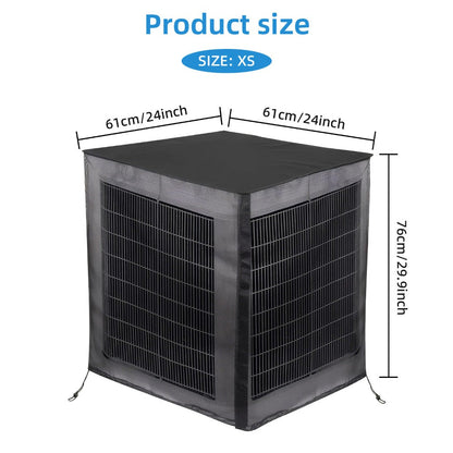 Outdoor Air Conditioner Cover with Mesh Vent and Adjustable Straps in Three Sizes for Central AC Units