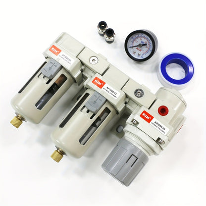Air Filter Regulator Combo AC3110-03 High Pressure Compressed Air Source Treatment Unit - FRL Combination Filter Regulator Lubricator for Industrial Commercial Pneumatic Systems, Purifies & Regulates Air