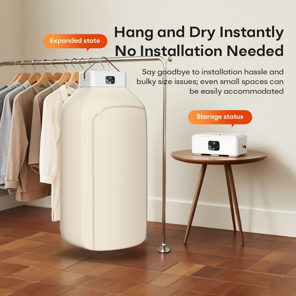 Portable Clothes Dryer with Fabric Drying Bag and Beige1, Beige2 or UV Deluxe Checkout Models