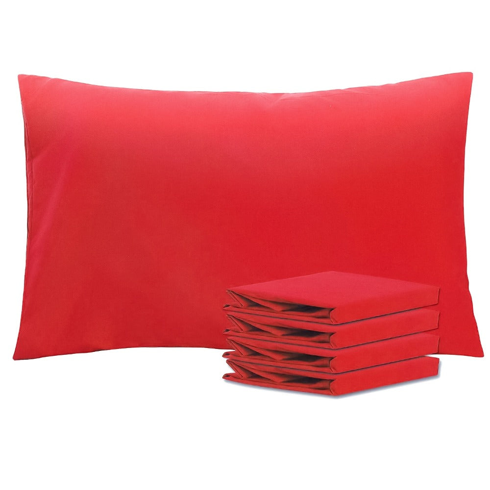 Four-Pack Queen Pillowcase Set in 32 Solid Colors with 20 x 30-Inch Size and Envelope Closure