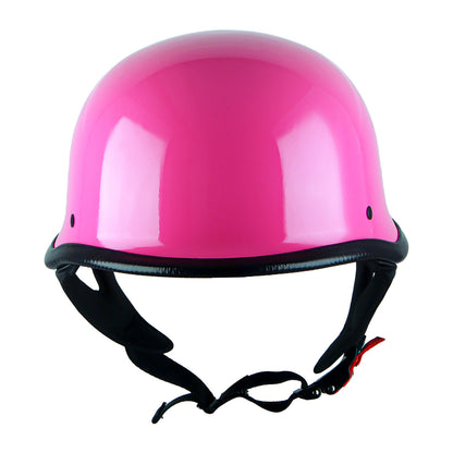 German Style Motorcycle Half Face Helmet – Novelty Skull & Carbon Fiber Design, UV Glossy Finish, Removable Washable Padding, Quick Release Buckle, Adult M/L/XL