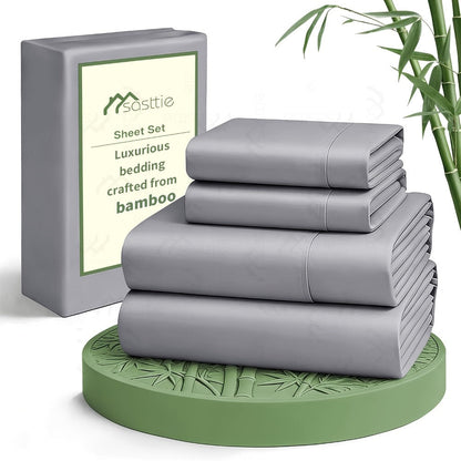 Bed Sheet Set 6-Piece with 17-Inch Pocket, Double-Stitched Edges, Four Bed Sizes and Thirteen Colors