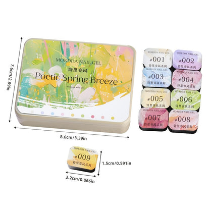 Gel Nail Polish Set 9 Colors with LED Lamp Pen MORDDA Spring Breeze - High Saturation Creamy Alcohol-Free Soak Off UV LED Long Lasting Shimmer Finish Salon & Home DIY Manicure Holiday Gift Kit Women
