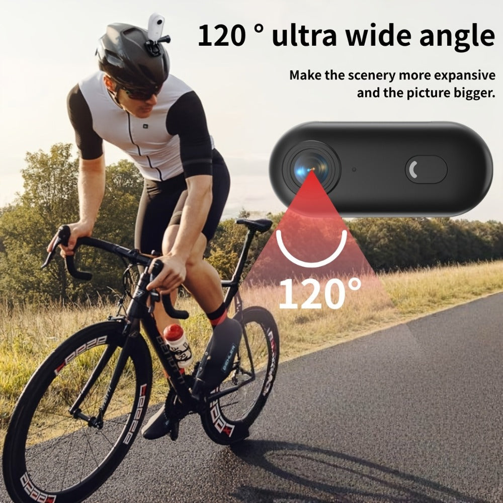 Mini Action Camera Thumb Size Wide Angle Lens 800mAh Battery with Memory Card Wearable Pocket Camera for Sports FPV Pet Monitoring Video Recording Portable Ultra-Clear