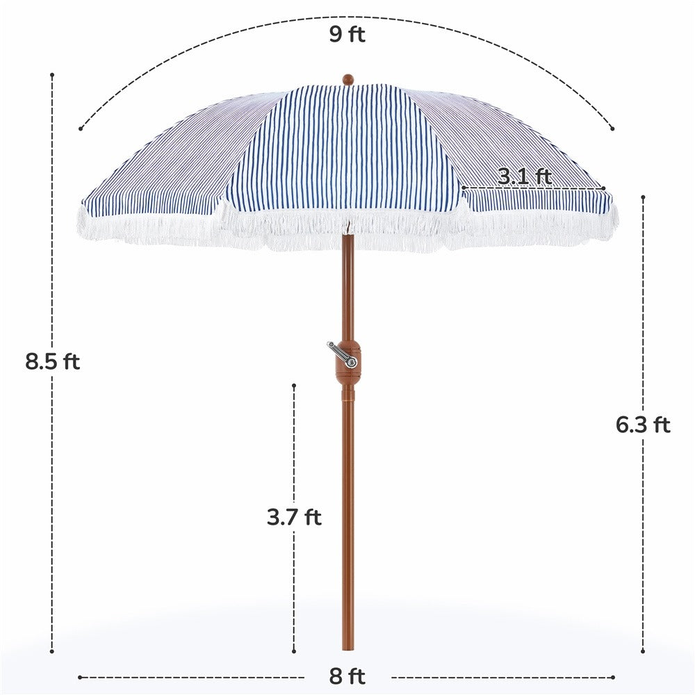 7.5-Foot Patio Umbrella, Backyard Sun Shade for Outdoor Shade and Protection detail image - detail view 12