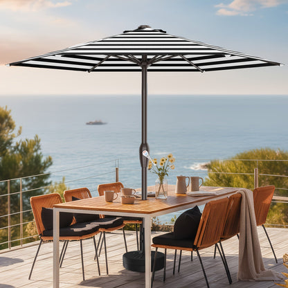 Patio Umbrella shown in the Black & White Stripe option