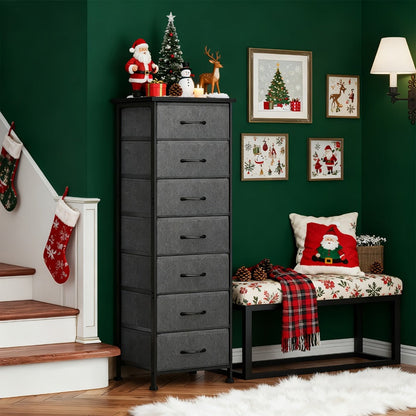7-Drawer Tall Dresser, Bedroom Drawer Chest for Organized Everyday Storage detail image - detail view 3