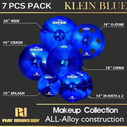 7-Piece Alloy Cymbal Set in Blue, Red or Black for Drum Practice detail image - detail view 5