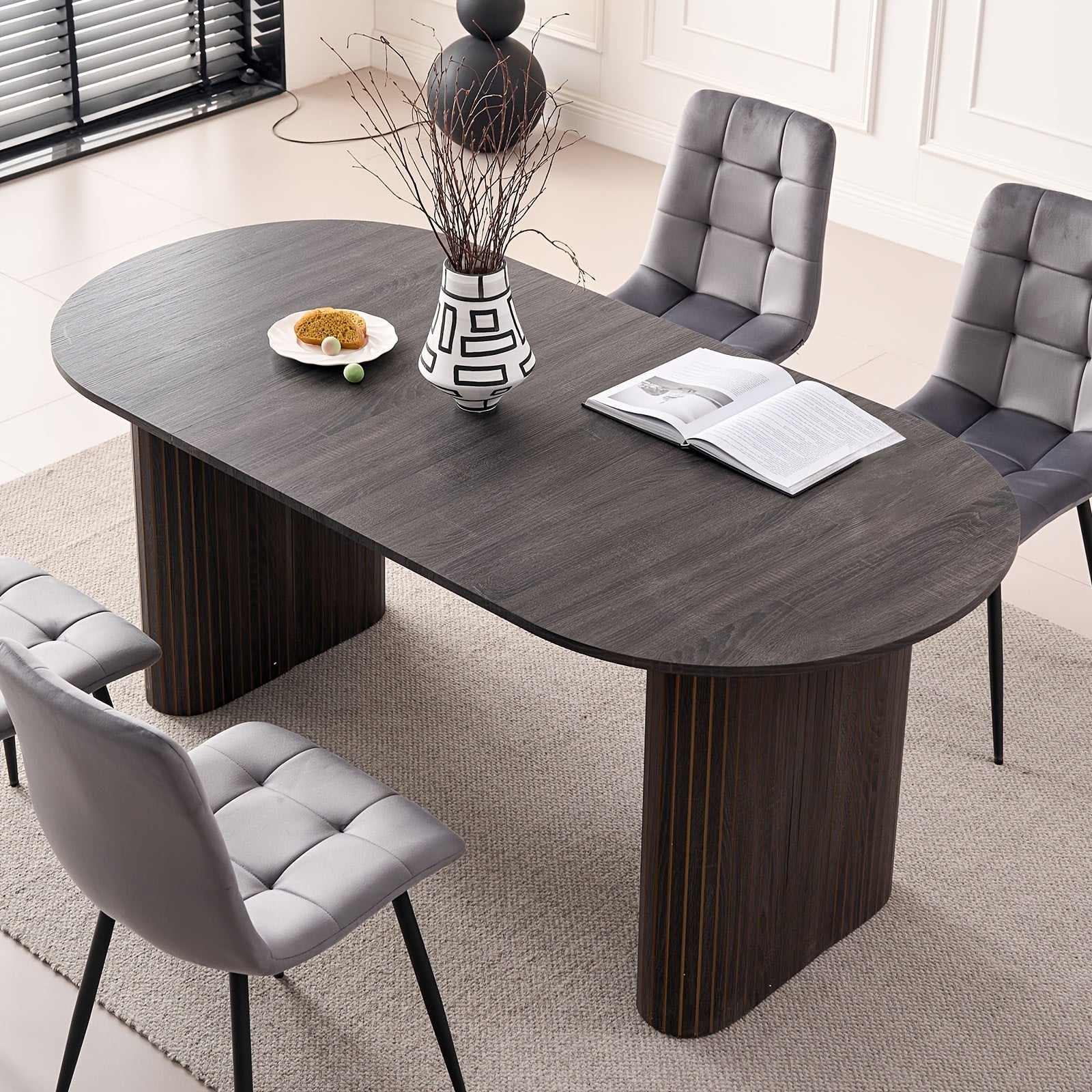 Dining Table shown in the Black option