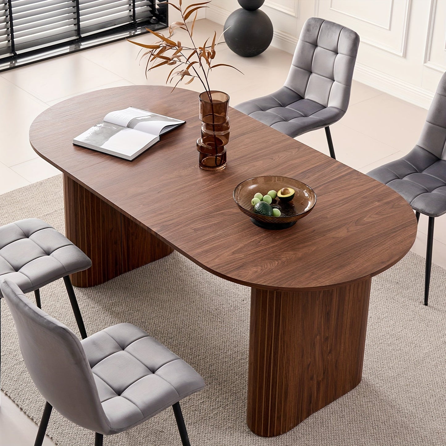 Dining Table shown in the Brown option