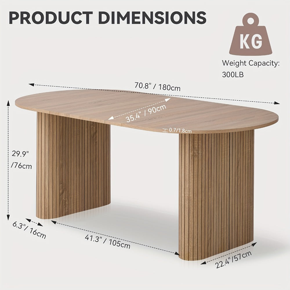 70.8-Inch Dining Table, Kitchen Dining Table for Work, Display, and Everyday Use detail image - detail view 4