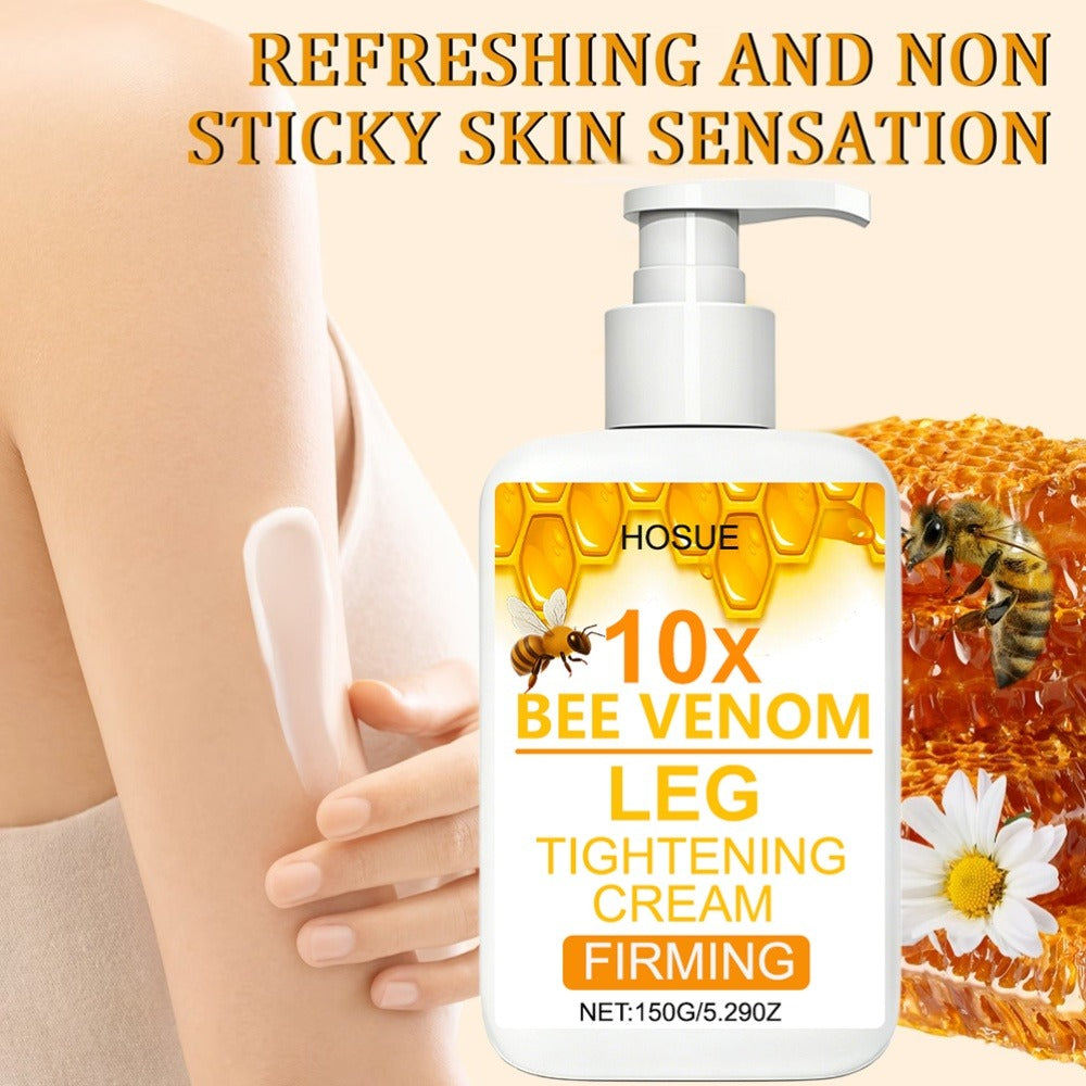 Body Cream HOSUE 150g Pump Bottle with Bee Venom Ingredient Label for Arms, Thighs and Abdomen Application