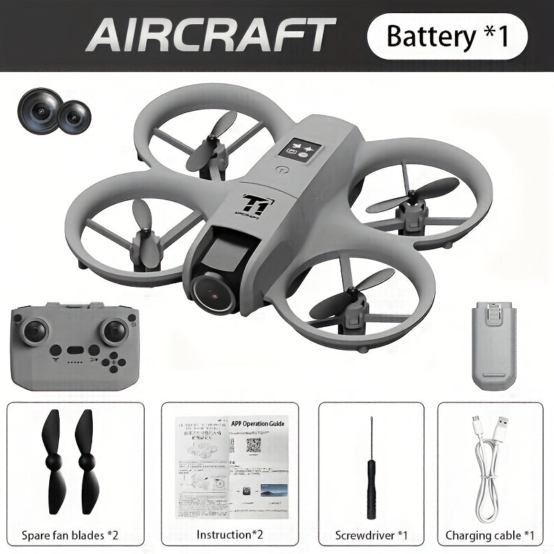Mini 4K FPV Drone 180° Rotating Dual Camera Optical Flow Positioning Dual Batteries 360° Flip One-Key Takeoff Anti-Shake | RC Quadcopter Toy for Beginners Boys Girls Kids | Birthday Christmas Gift