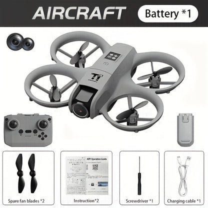 Mini 4K FPV Drone 180° Rotating Dual Camera Optical Flow Positioning Dual Batteries 360° Flip One-Key Takeoff Anti-Shake | RC Quadcopter Toy for Beginners Boys Girls Kids | Birthday Christmas Gift