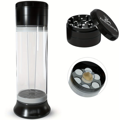 3-in-1 Zinc Alloy Spice Grinder Pre-Rolled Cone Loader 6-Hole Storage Rolling Machine Grinding Filling Storage All-in-One with Cleaning Brush Black Red Blue
