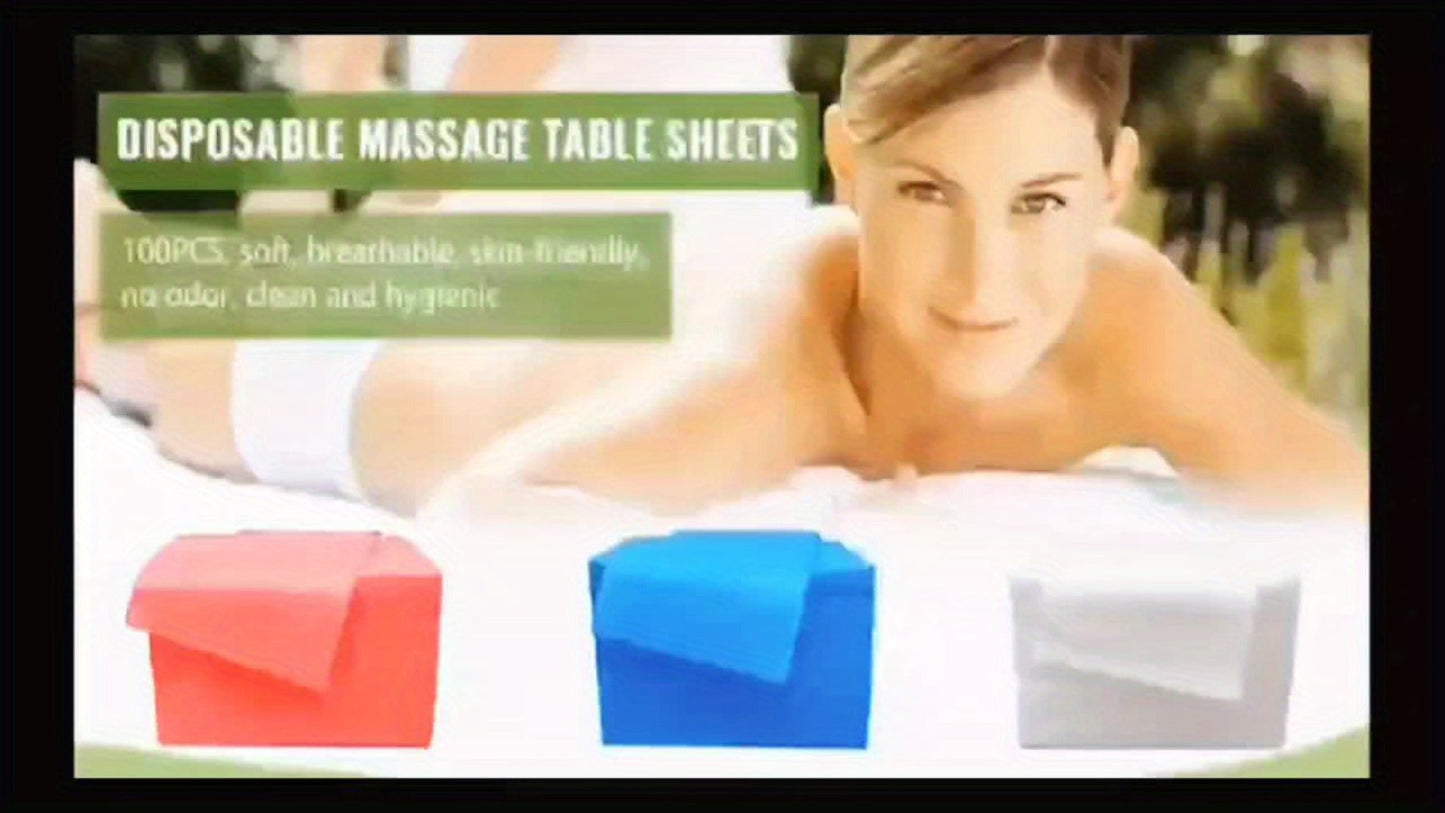 100-Piece Disposable Massage Table Sheet Set in White or Pink for Salon, Spa and Massage Bed Covers