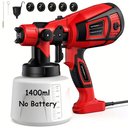 HVLP Paint Sprayer Electric Spray Gun with 3 Spray Patterns & 27oz Container – Cordless Airless Sprayer for House Painting, Furniture, Cabinets, Fence, Walls, Doors, Car DIY Projects