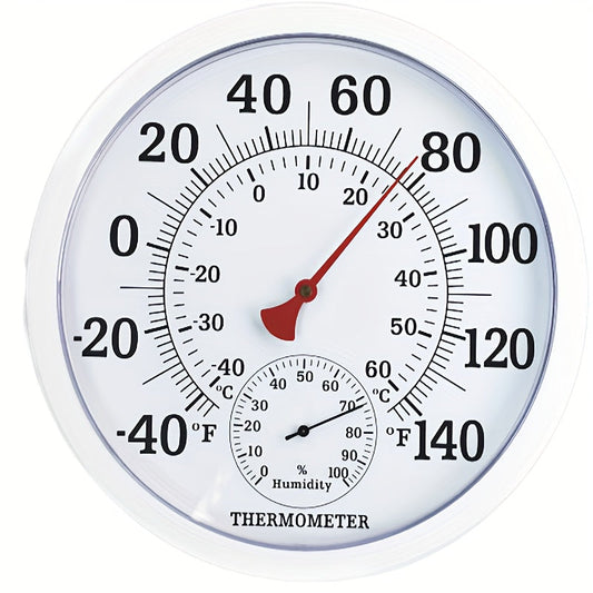 Digital Thermometer Hygrometer - 9.84" Large Screen Indoor Temperature Humidity Monitor, White Panel, Easy-Read Display for Home, Office & HVAC