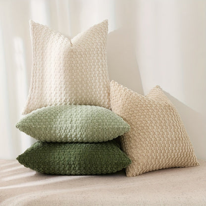Velvet Throw Pillow Covers 4-Pack 20x20 Inch - Double-Sided Soft Cushion Covers with Zipper Closure, Machine Washable Decorative Pillowcases for Sofa Couch Bed Chair & Modern Home Decor